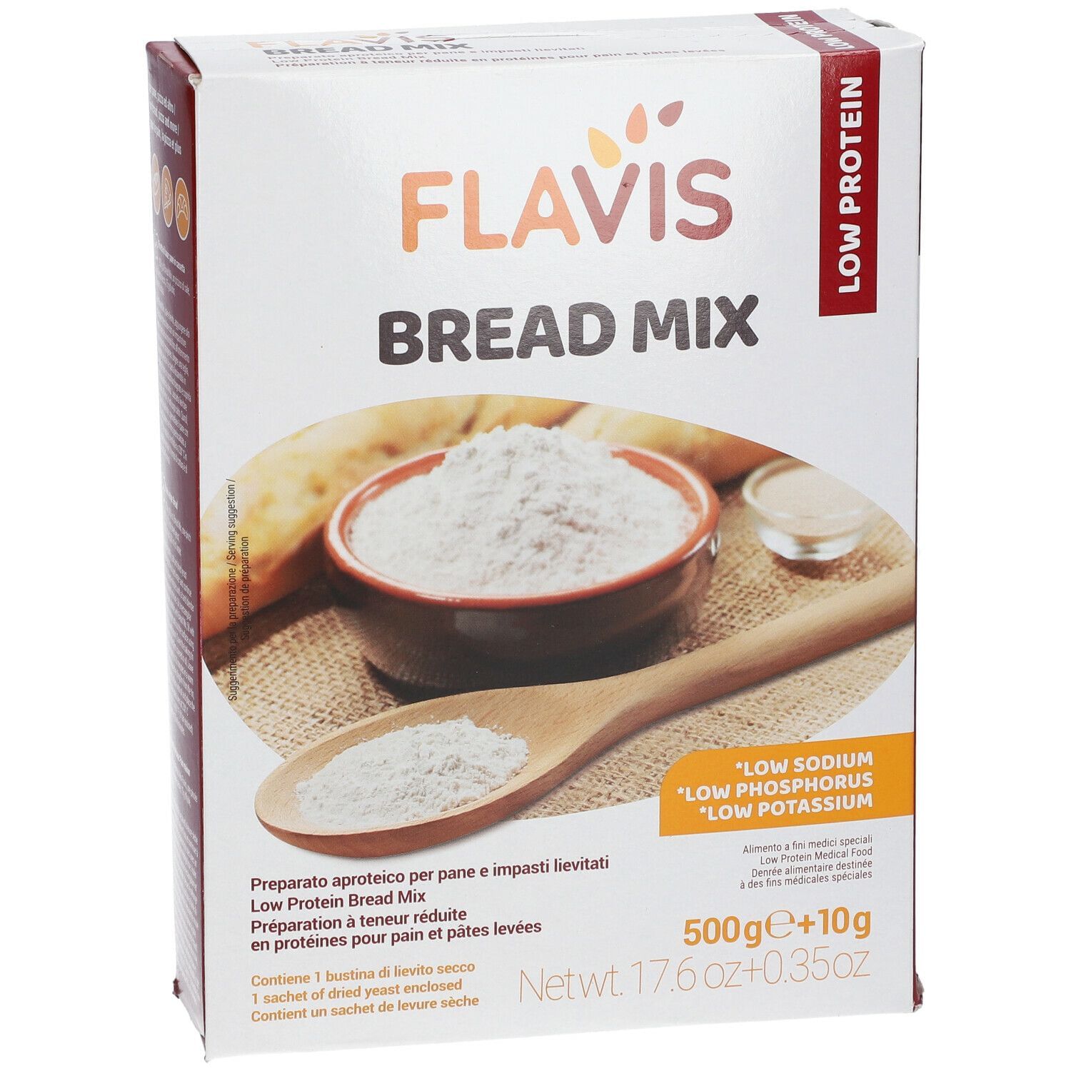 FLAVIS BREAD MIX PREPARATO PER PANE E IMPASTI LIEVITATI APROTEICI 500 G