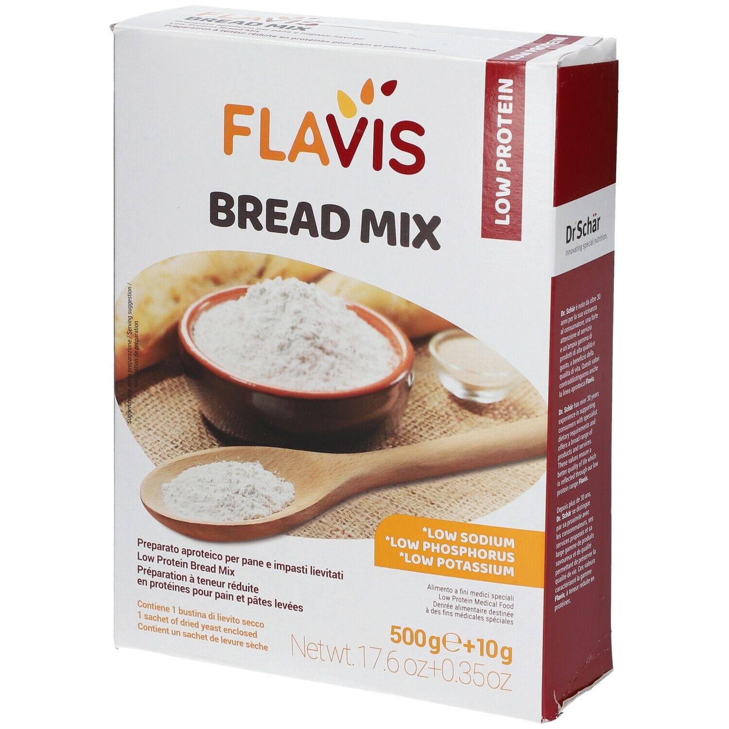 FLAVIS BREAD MIX PREPARATO PER PANE E IMPASTI LIEVITATI APROTEICI 500 G