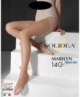 MARILYN 140 PUNTA APERTA CALZA AUTOREGGENTE MIELE 4XL