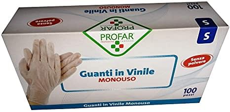 Profar Guanto In Vinile Senza Polvere S 100 Pezzi