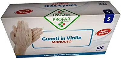 PROFAR GUANTO IN VINILE SENZA POLVERE S 100 PEZZI PROFAR GUANTO IN VINILE SENZA POLVERE S 100 PEZZI