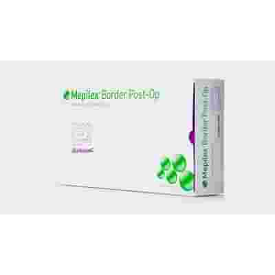 MEDICAZIONE IN SCHIUMA DI POLIURETANO MEPILEX BORDER POST OPERATORIA ASSORBENTE BORDO INTEGRATO STRATO DI CONTATTO IN SILICONE MORBIDO 10X25 CM 5 PEZZI