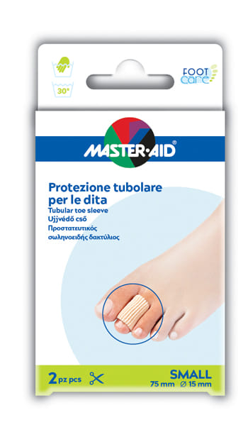 Protezione Tubolare In Gel Master Aid Footcare Elasticizzato Small 7,5 Cm 15 Mm 2 Pezzi C4