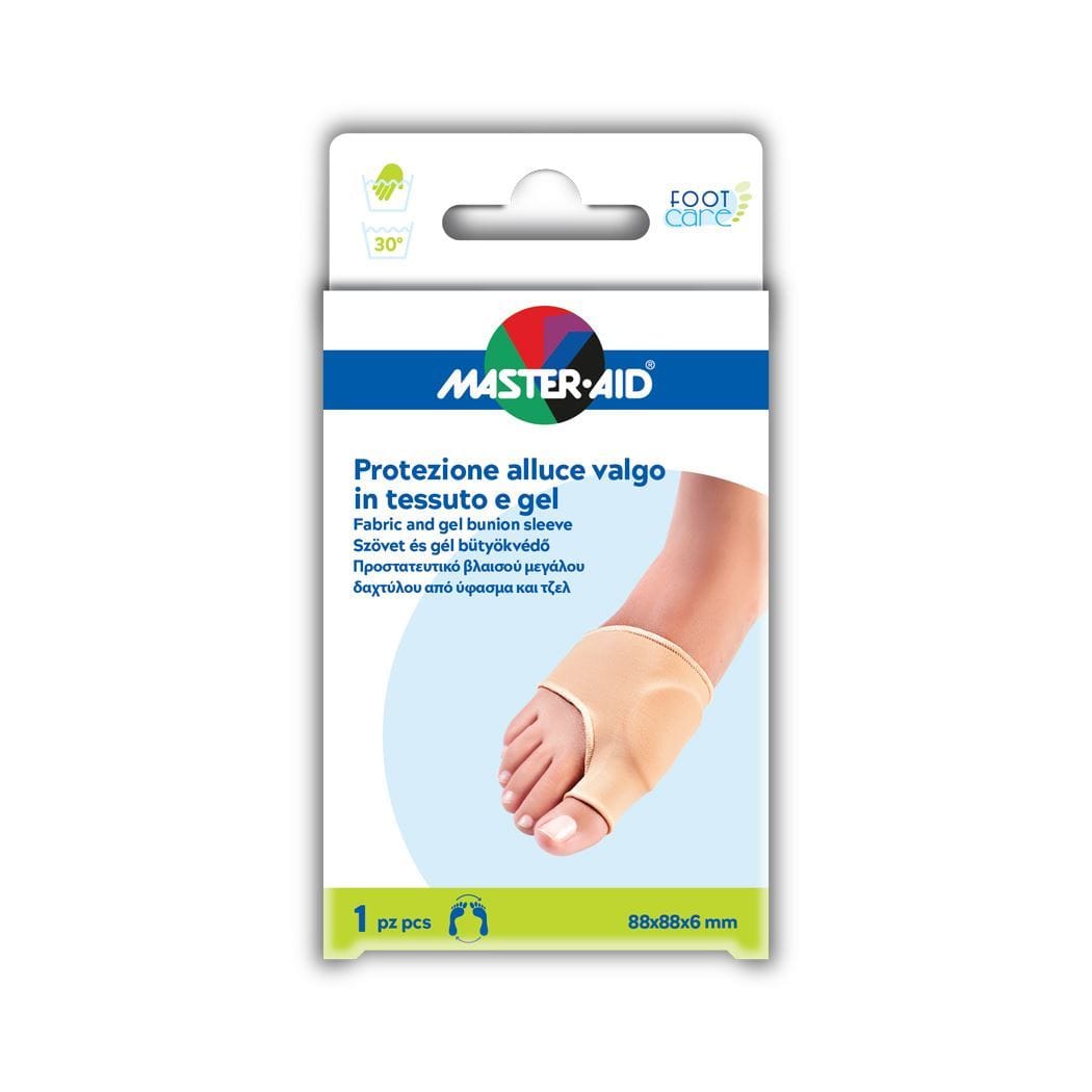 PROTEZIONE IN GEL E TESSUTO MASTER-AID FOOTCARE PER ALLUCE VALGO 1 PEZZO D5
