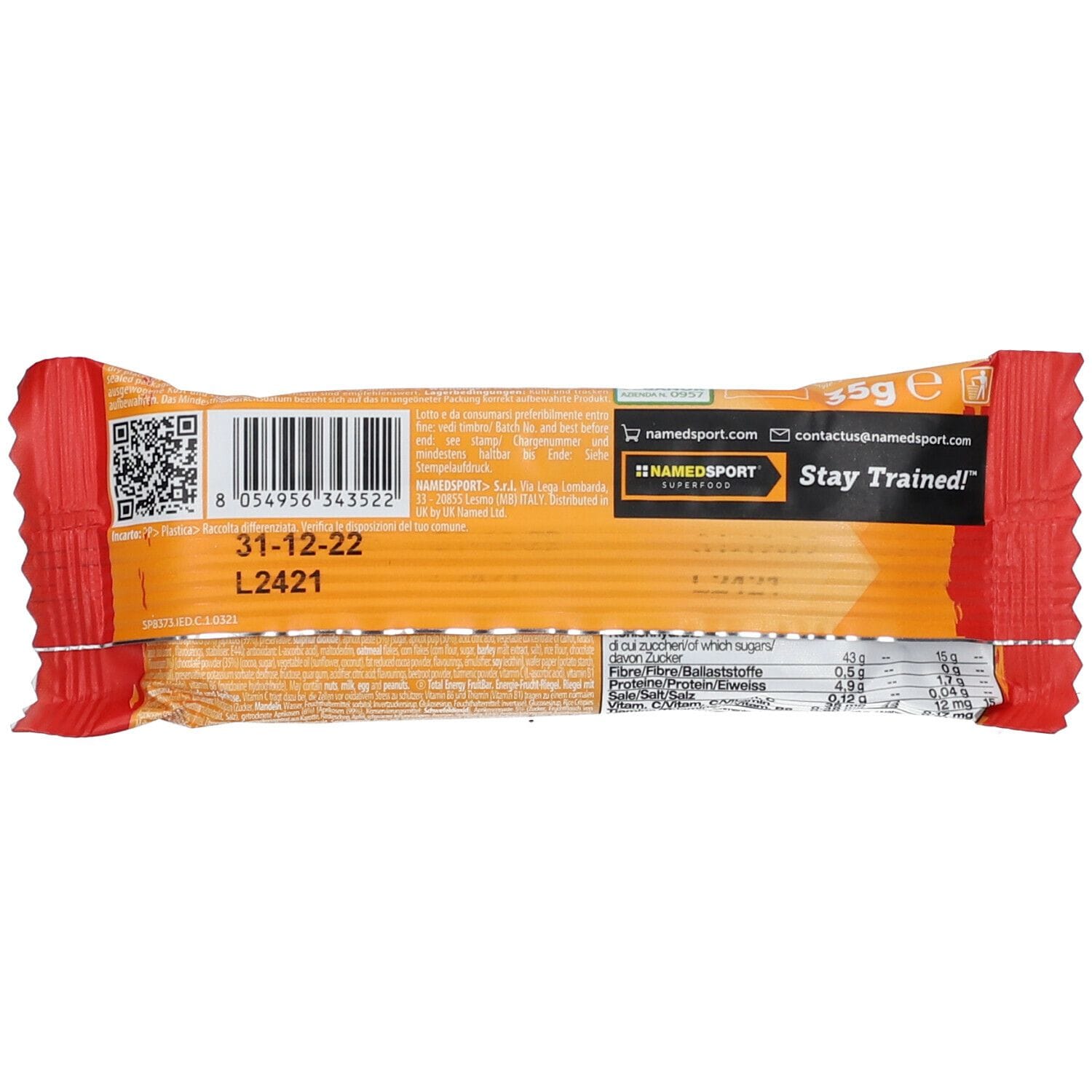 TOTAL ENERGY FRUIT BAR CHOCO-APRICOT 35 G