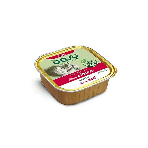 Oasy Wet Cat Delizioso Pate' Manzo 100 G