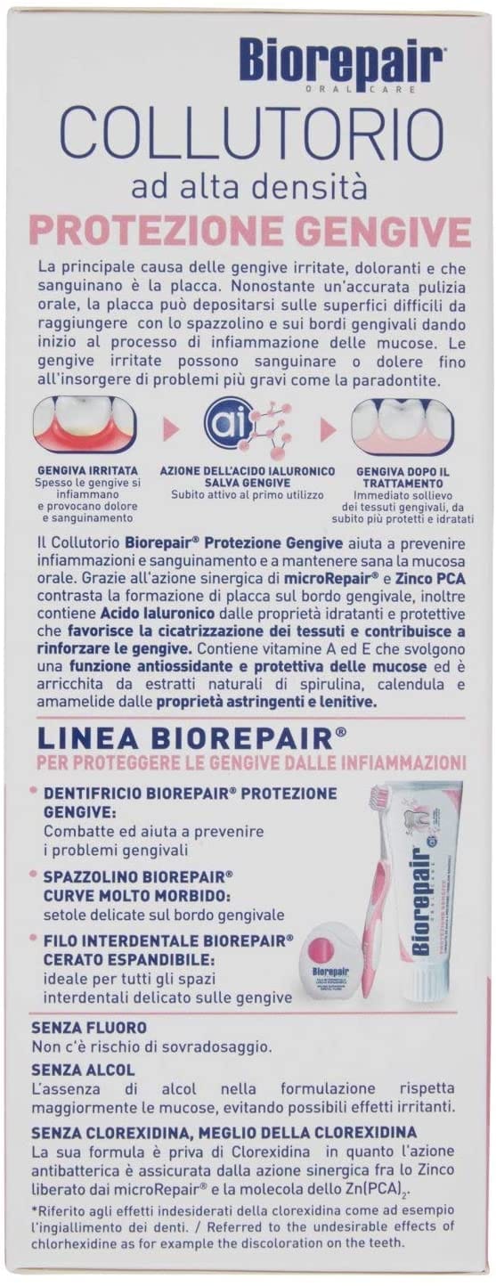 BIOREPAIR ORAL CARE COLLUTORIO ALTA INTENSITA' CON ANTIBATTERICO PROTEZIONE GENGIVE 500 ML