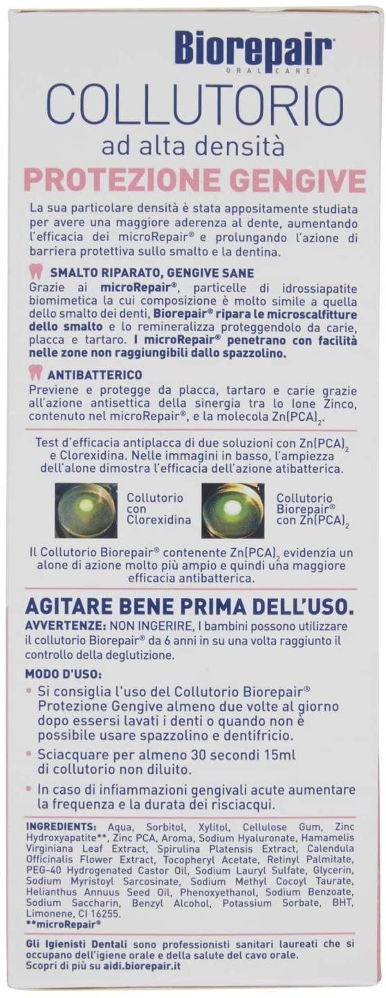 BIOREPAIR ORAL CARE COLLUTORIO ALTA INTENSITA' CON ANTIBATTERICO PROTEZIONE GENGIVE 500 ML