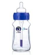 J BIMBI BFREE SUPER GLASS 260 ML BIBERON IN VETRO CON CANULA ANTICOLICHE E TETTARELLA IN SILICONE
