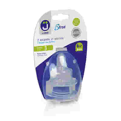J BIMBI B FREE CLASSIC/GLASS/ME 2 TETTARELLE IN SILICONE FLUSSO 3