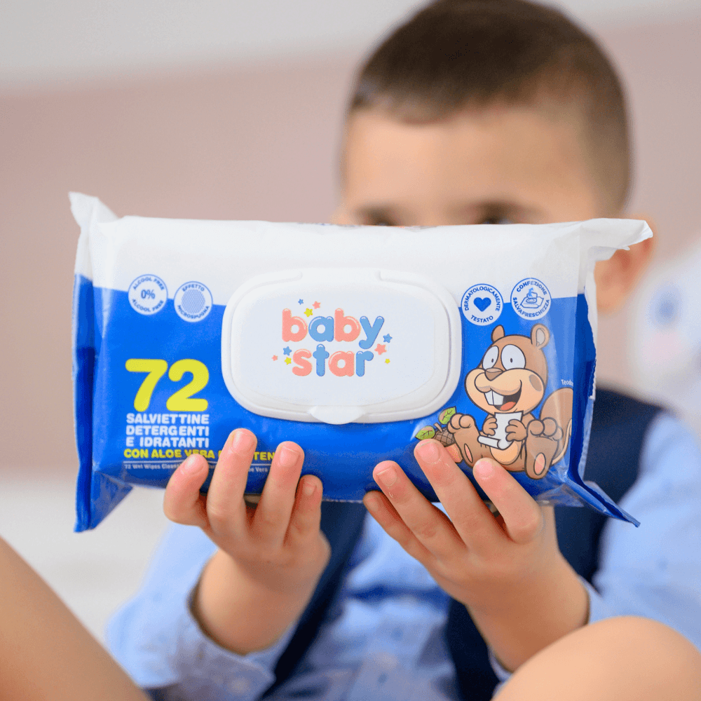 BABYSTAR SALVIETTE BEBE' POPUP 72 PEZZI