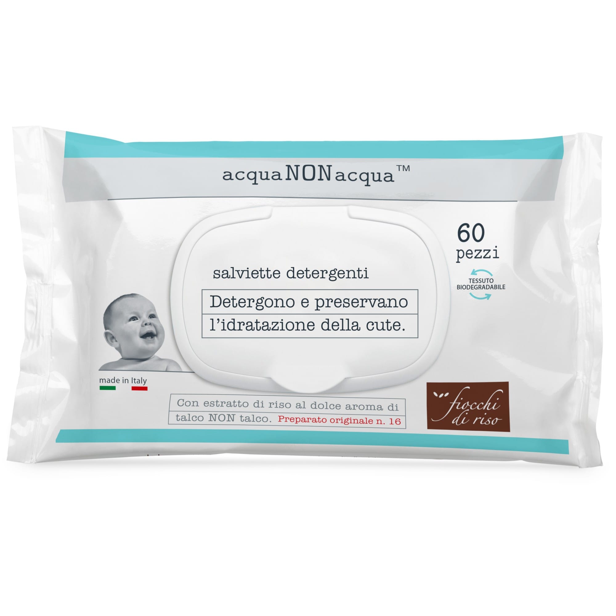 Fiocchi Di Riso Acqua Non Acqua Salviette Detergenti 60 Pezzi
