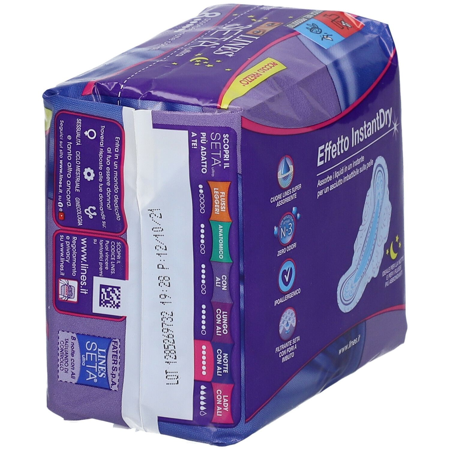 LINES SETA ULTRA ASSORBENTI DA NOTTE 8 PEZZI