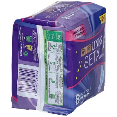 LINES SETA ULTRA ASSORBENTI DA NOTTE 8 PEZZI LINES SETA ULTRA ASSORBENTI DA NOTTE 8 PEZZI