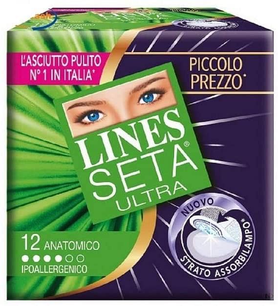 Lines Seta Ultra Assorbenti Anatomici 12 Pezzi