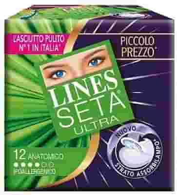 LINES SETA ULTRA ASSORBENTI ANATOMICI 12 PEZZI