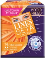 LINES SETA ULTRA ASSORBENTI PER FLUSSI LEGGERI 14 PEZZI