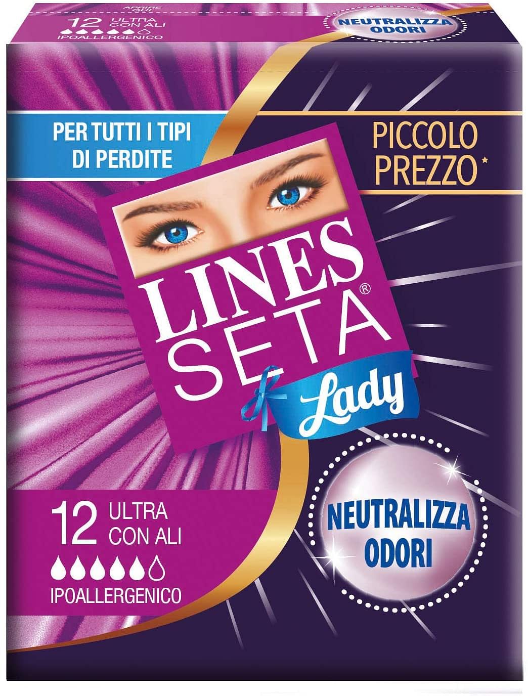 Lines Seta Ultra Lady Con Ali 12 Pezzi