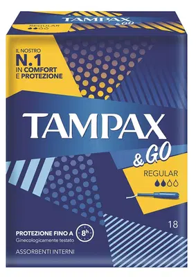 TAMPAX &GO REGULAR 18 PEZZI TAMPAX &GO REGULAR 18 PEZZI