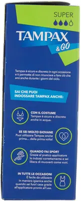 TAMPAX &GO SUPER 18 PEZZI TAMPAX &GO SUPER 18 PEZZI