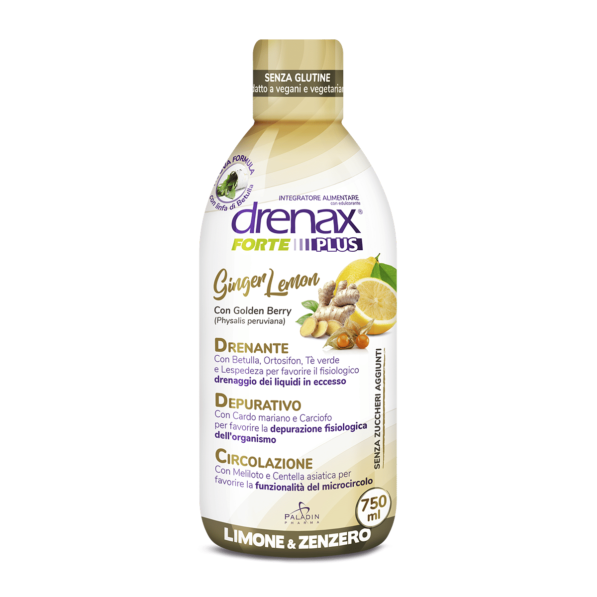 Drenax Forte Ginger&Lemon Integratore Alimentare 750 ml, 1
