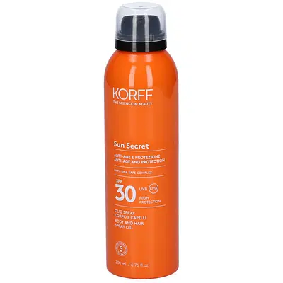 KORFF SUN SECRET OLIO SPRAY CORPO/CAPELLI SPF30 KORFF SUN SECRET OLIO SPRAY CORPO/CAPELLI SPF30