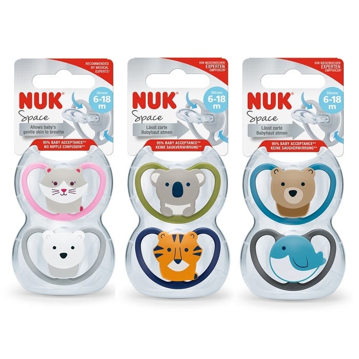 NUK SUCCHIETTO SPACE SILICONE 6-18 MESI 2 PEZZI