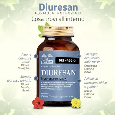 SALUGEA DIURESAN FORMULA POTENZIATA 60 CAPSULE SALUGEA DIURESAN FORMULA POTENZIATA 60 CAPSULE