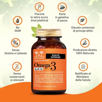 SALUGEA OMEGA 3 KRILL OIL 60 PERLE SALUGEA OMEGA 3 KRILL OIL 60 PERLE