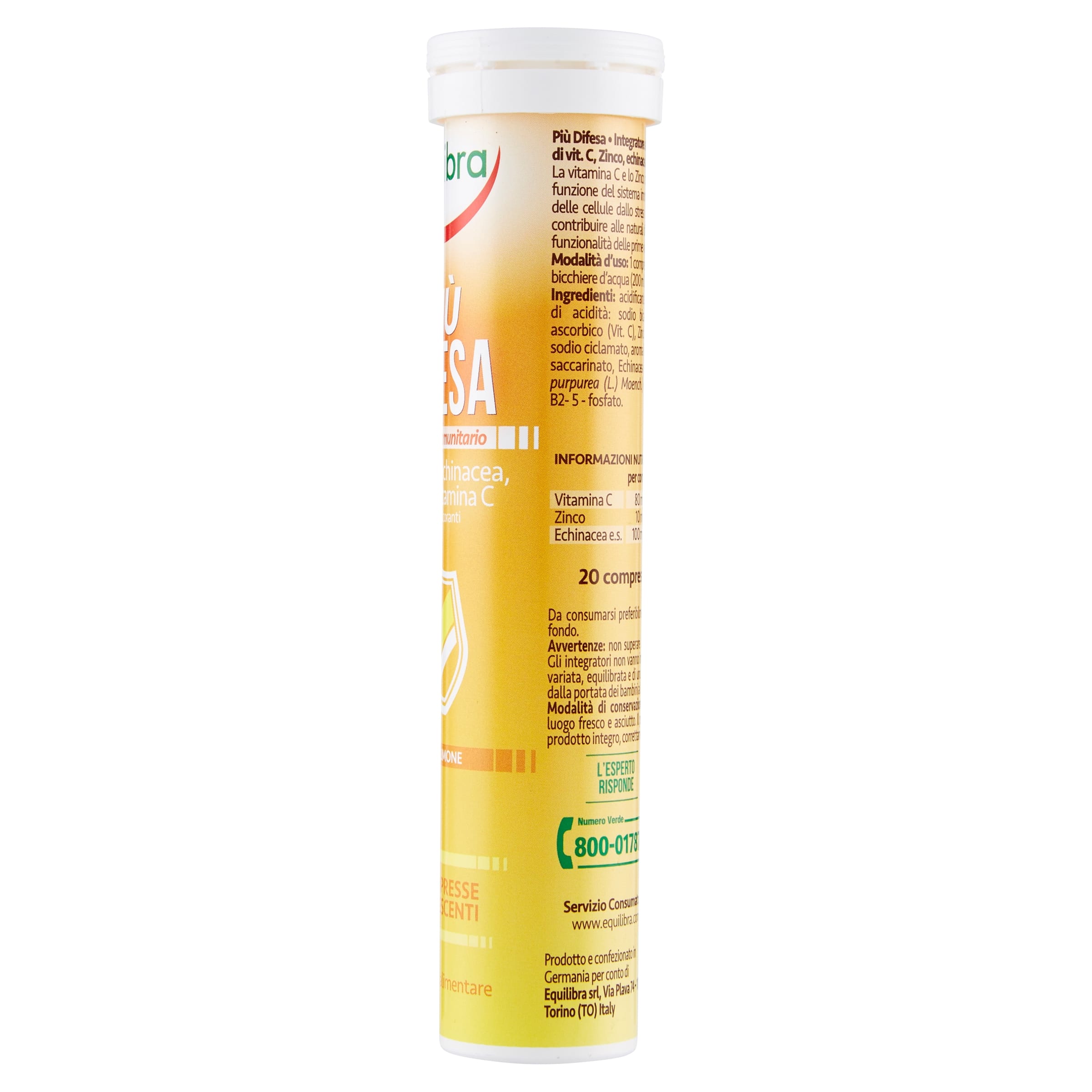 PIU' DIFESA GUSTO LIMONE 20 COMPRESSE EFFERVESCENTI