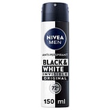 Nivea Men Black & White Invisible Original Spray deodorante uomo 72h 150 ml