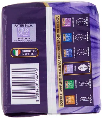 ASSORBENTE LINES SETA ULTRA CON ALI 16 PEZZI ASSORBENTE LINES SETA ULTRA CON ALI 16 PEZZI