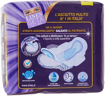 ASSORBENTE LINES SETA ULTRA CON ALI 16 PEZZI ASSORBENTE LINES SETA ULTRA CON ALI 16 PEZZI