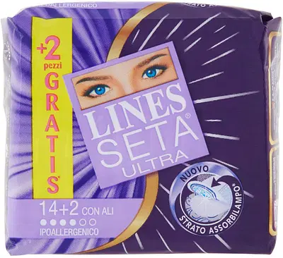 ASSORBENTE LINES SETA ULTRA CON ALI 16 PEZZI ASSORBENTE LINES SETA ULTRA CON ALI 16 PEZZI