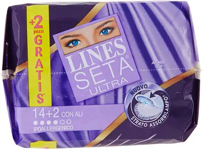 ASSORBENTE LINES SETA ULTRA CON ALI 16 PEZZI ASSORBENTE LINES SETA ULTRA CON ALI 16 PEZZI