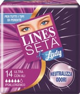 ASSORBENTE LINES SETA ULTRA LADY CON ALI 14 PEZZI