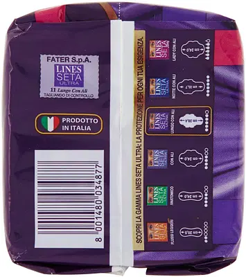ASSORBENTE LINES SETA ULTRA LUNGO CON ALI 11 PEZZI ASSORBENTE LINES SETA ULTRA LUNGO CON ALI 11 PEZZI