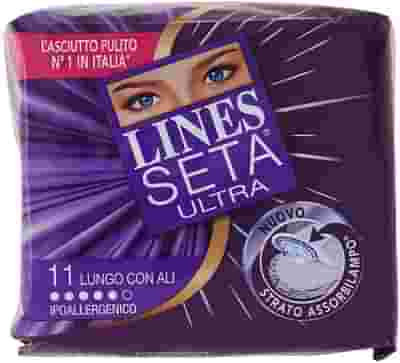 ASSORBENTE LINES SETA ULTRA LUNGO CON ALI 11 PEZZI