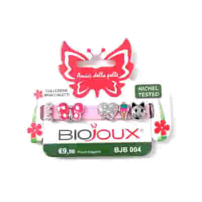 BRACCIALETTO ROSE IN SILICONE CON CHARMS DI METALLO