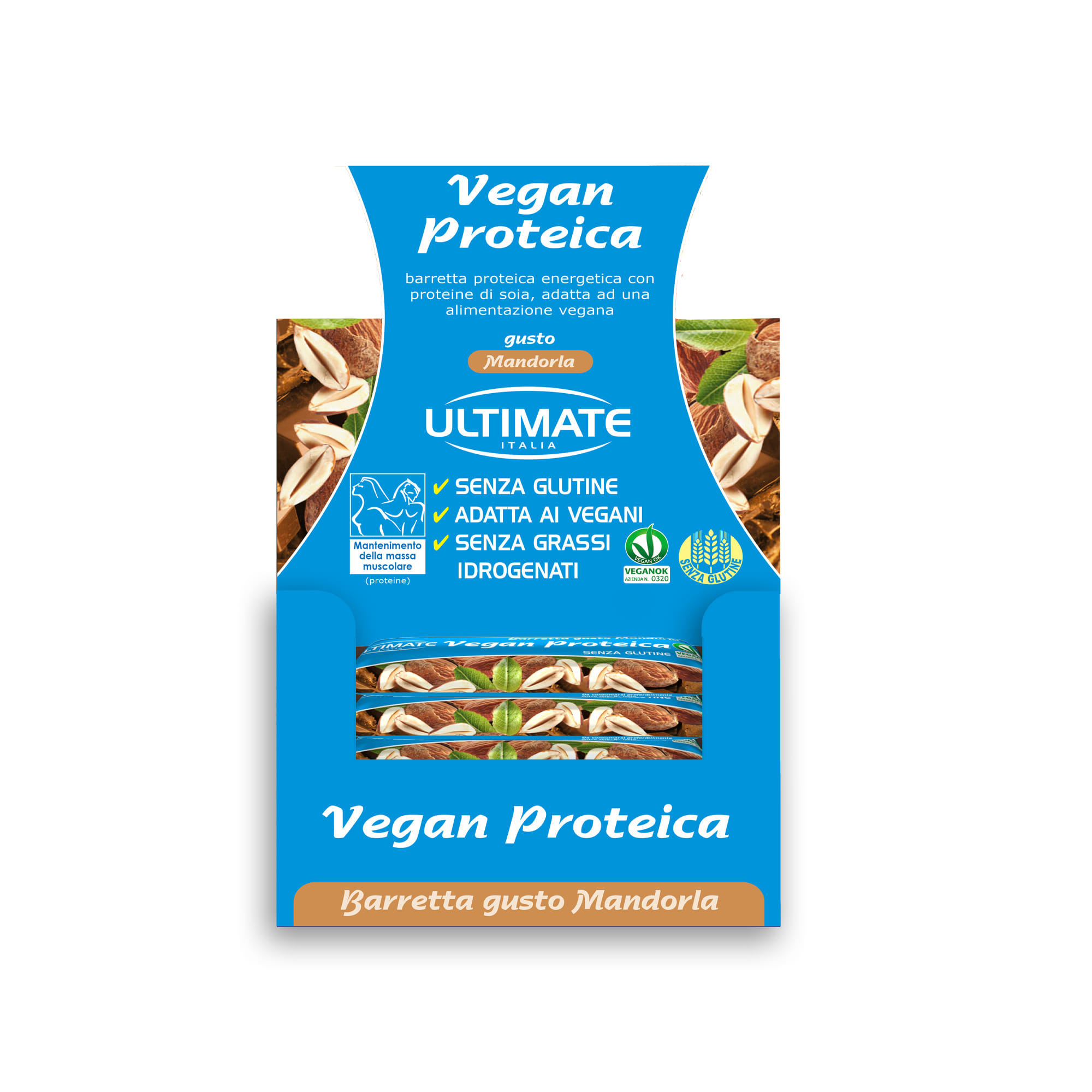 Ultimate Barretta Vegan Proteica Mandorla 1 Pezzo 40 G