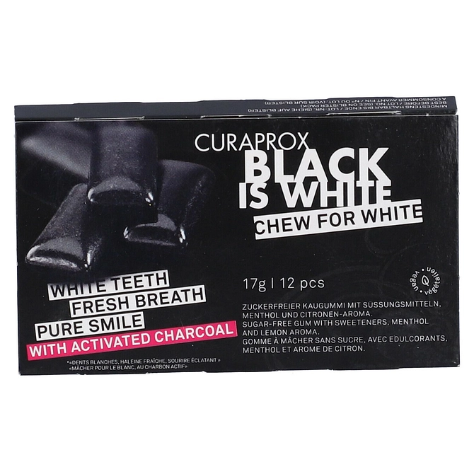 Curaprox Black Is White To Go Chewing Gum Sleeve 12 Pezzi