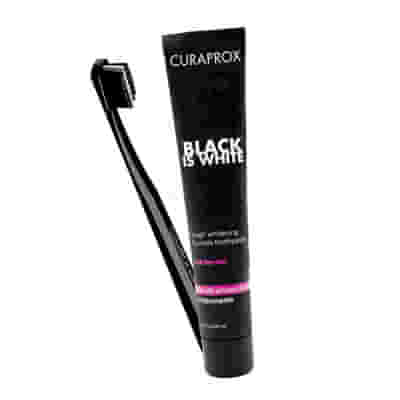 CURAPROX BLACK IS WHITE DENTIFRICI SBIANCANTI 1 DENTIFRICIO DA 90ML + 1 SPAZZOLINO