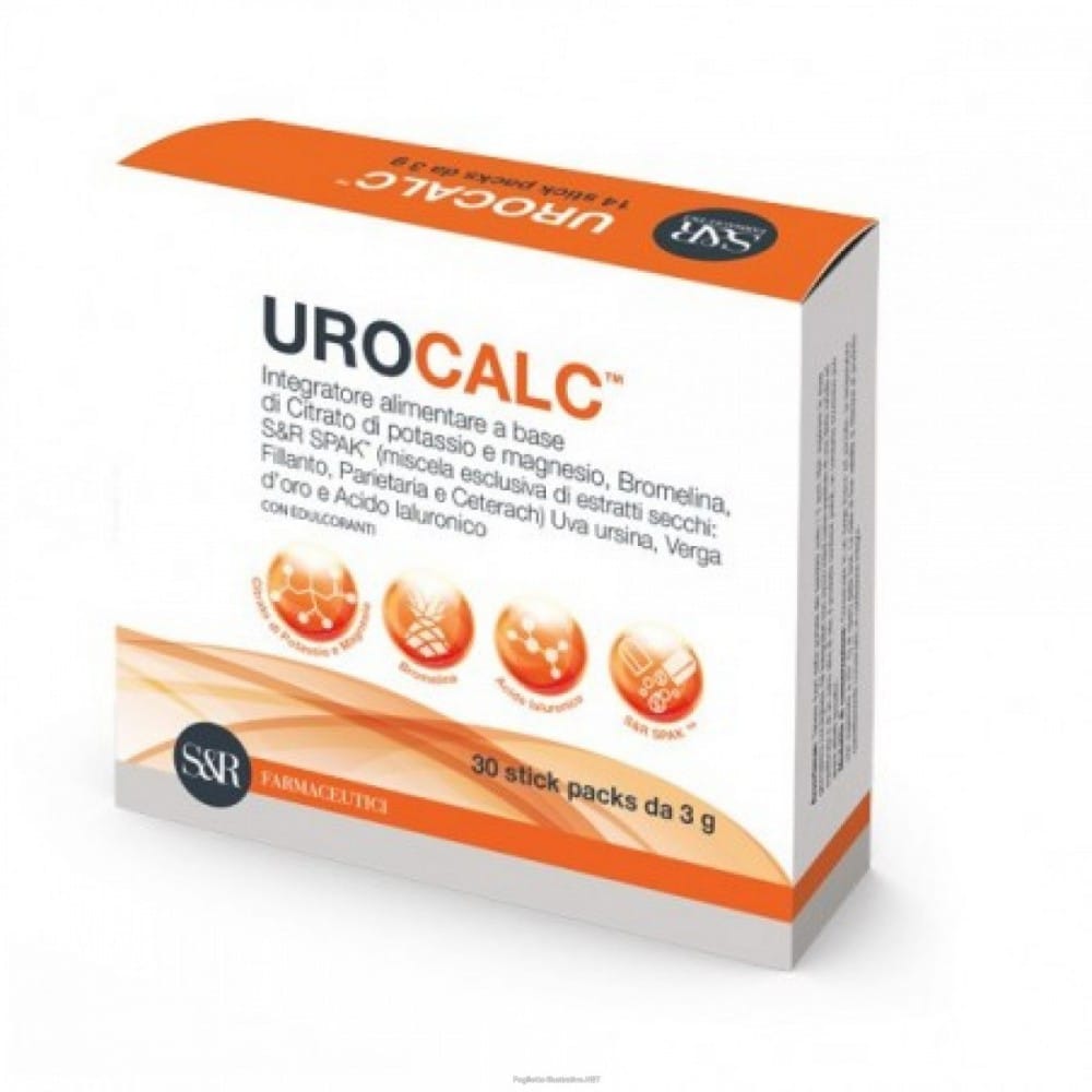 Urocalc 30 Stick Pack Da 3 G Con Edulcoranti Gusto Arancia Senza Glutine Senza Lattosio