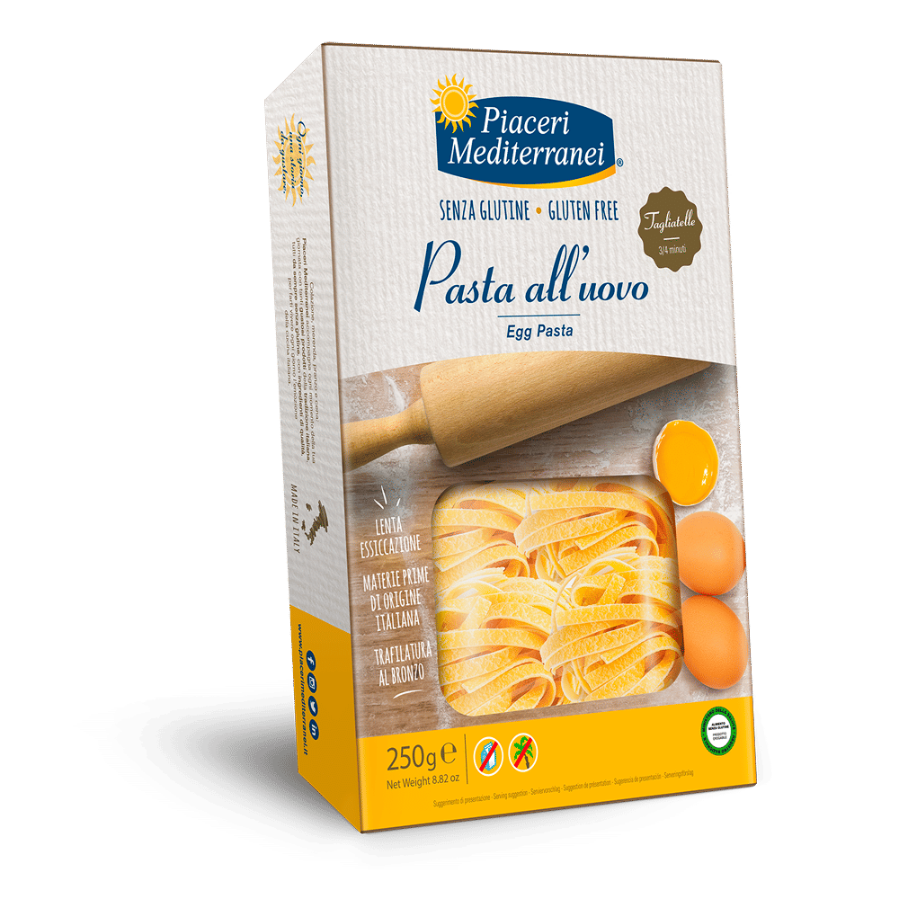 PIACERI MEDITERRANEI TAGLIATELLE UOVO 250 G NATURALMENTE PRIVO DI LATTOSIO