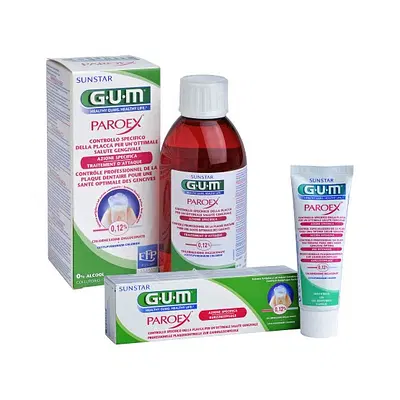 GUM BUNDLE PACK PAROEX 0,12 COLLUTORIO + DENTIFRICIO GUM BUNDLE PACK PAROEX 0,12 COLLUTORIO + DENTIFRICIO
