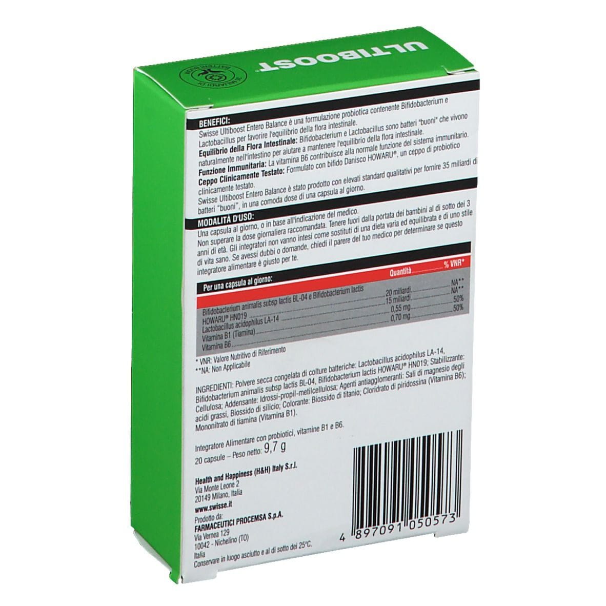 SWISSE ULTIBOOST ENTERO BALANCE 20 CAPSULE