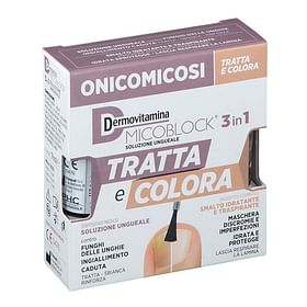 Dermovitamina Micoblock 3 In 1 Tratta E Colora Soluzione Ungueale 7 Ml + Smalto Idratante Traspirante 5 Ml