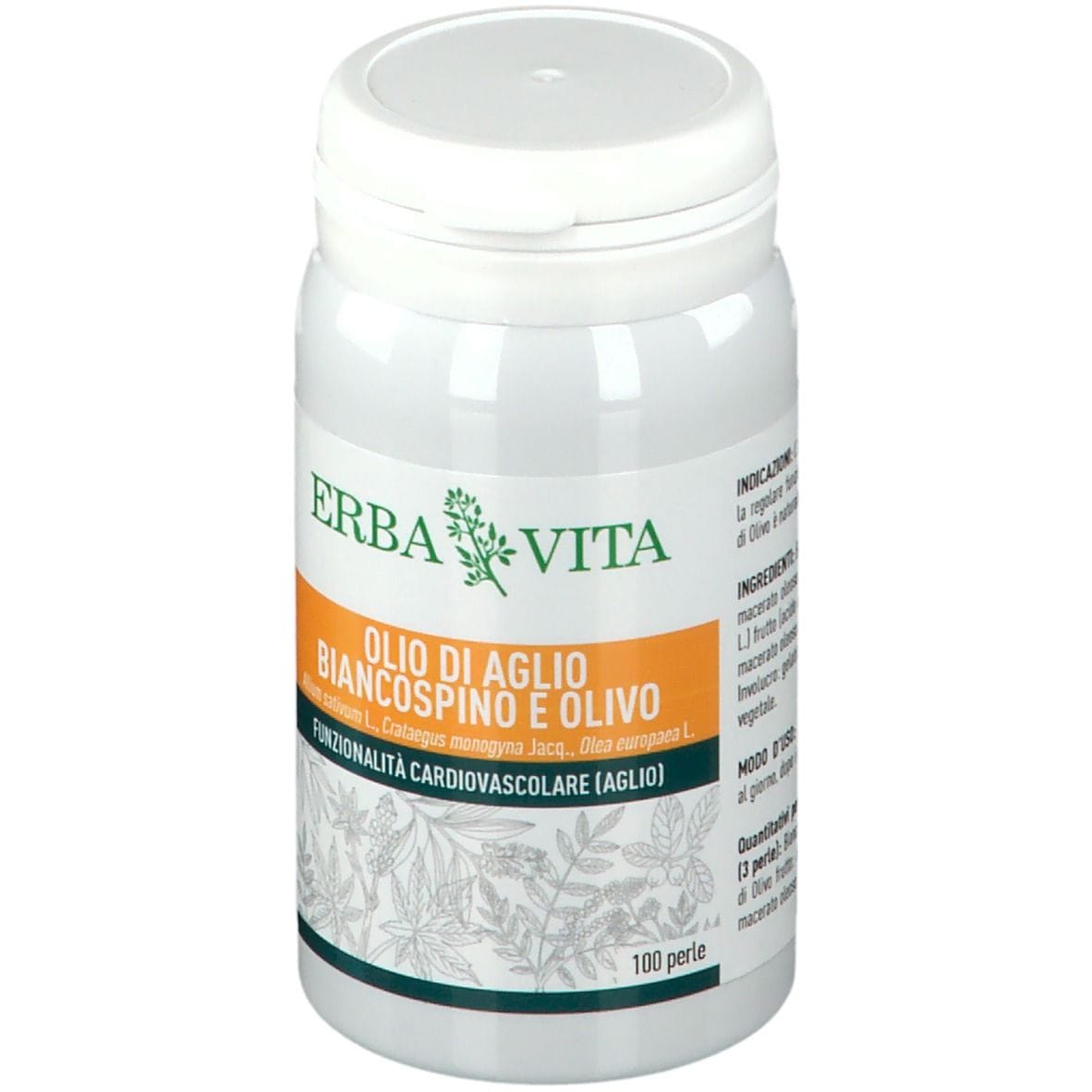 OLIO DI AGLIO BIANCOSPINO E OLIVO 100 PERLE