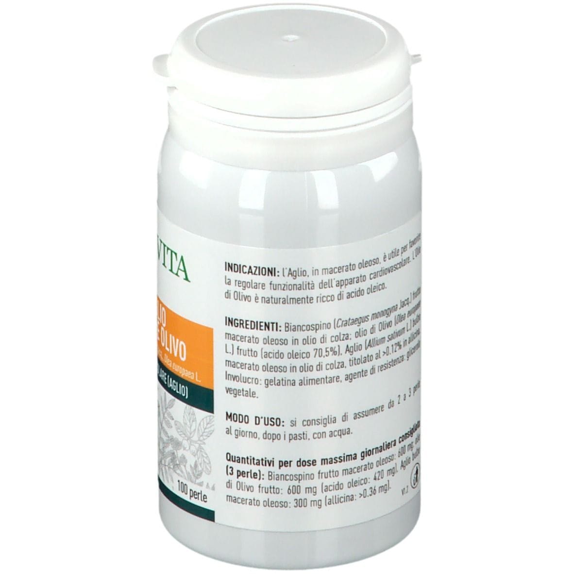 OLIO DI AGLIO BIANCOSPINO E OLIVO 100 PERLE