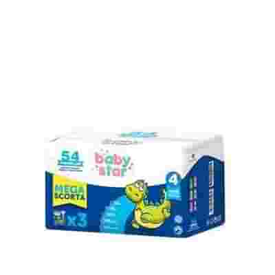 PANNOLINO BABYSTAR MEGASCORTA TAGLIA 4 54 PEZZI
